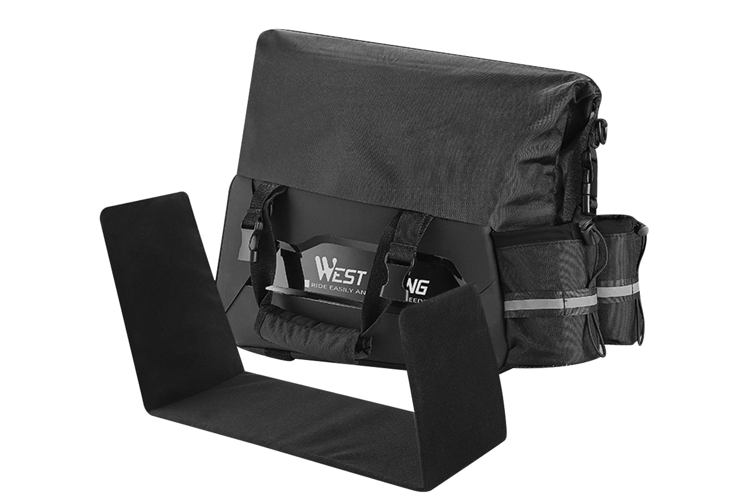 25L Hard Shell Rear Rack Bag with 2 Water Bottle Bags