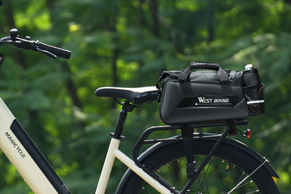 25L Hard Shell Rear Rack Bag with 2 Water Bottle Bags