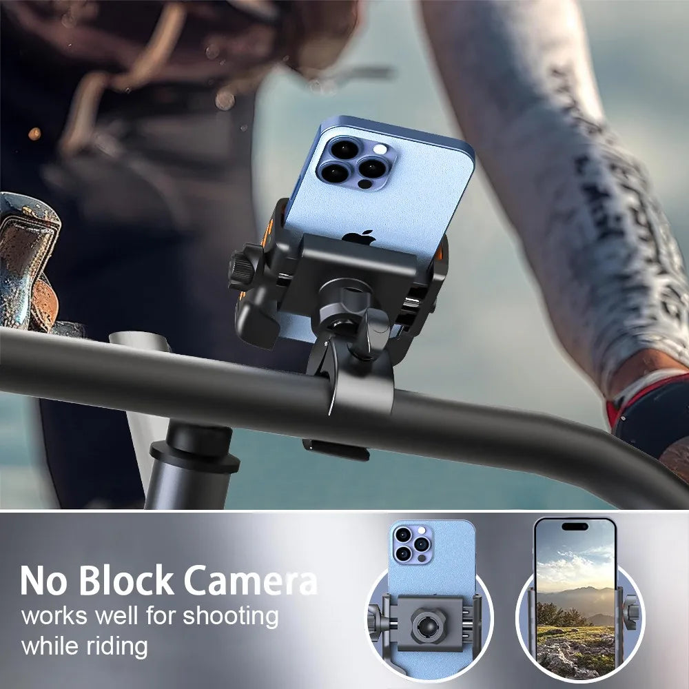 Bike Phone Holder Handlebar Clamp 360° Rotatable