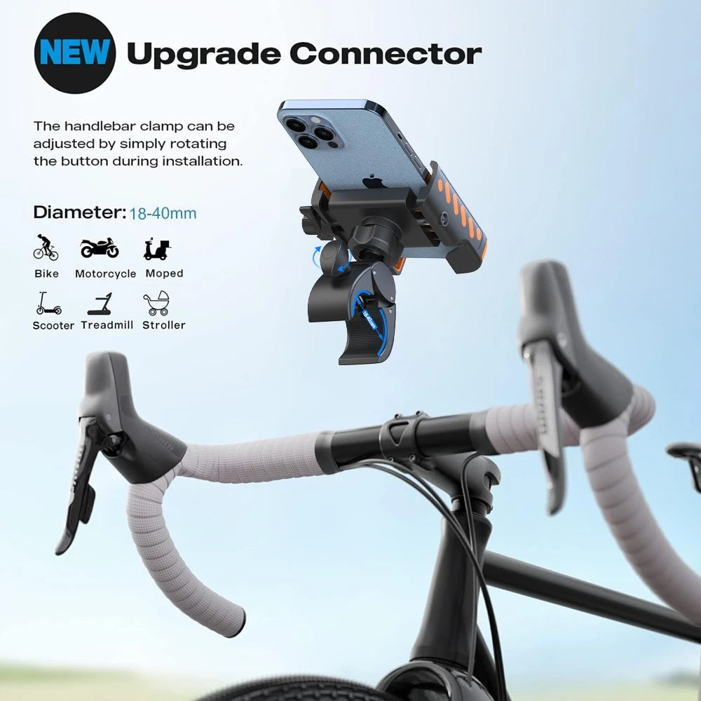 Bike Phone Holder Handlebar Clamp 360° Rotatable