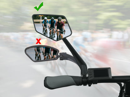 HD Extra Large Wide-view 360° Adjustable EBike Mirrors