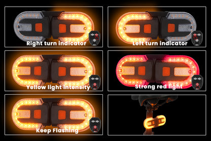 Bike Detachable Tail Light with Turn Signals Wireless Remote Control