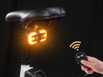 Feu arrière de vélo amovible avec clignotants et télécommande sans fil